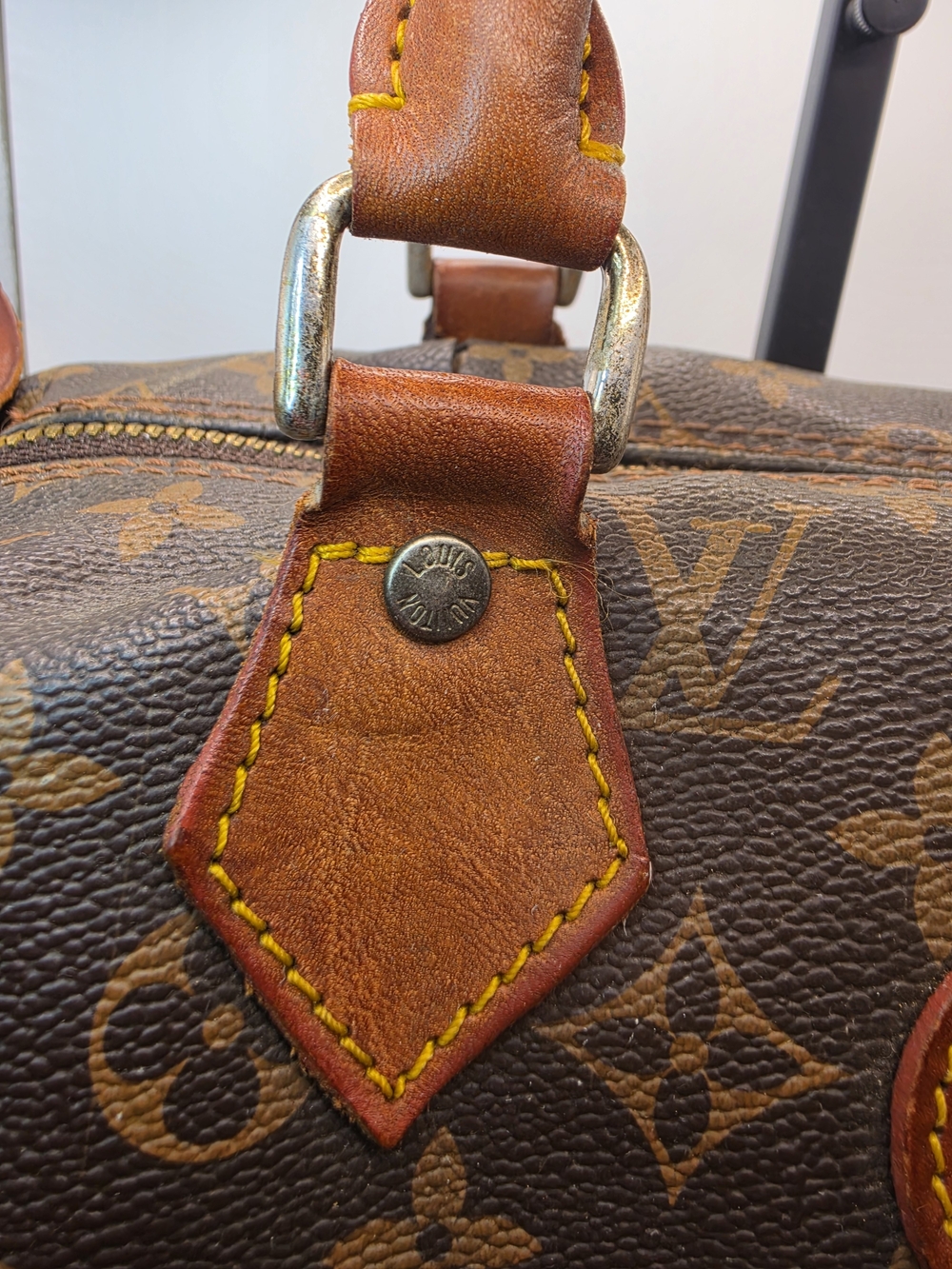 Vintage 1970 Louis Vuitton French Co Brown Monogram Canvas Speedy 30 Handbag - Picture 4 of 16